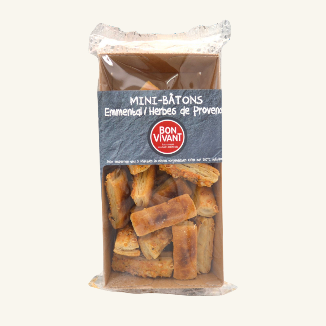BON VIVANT - Mini-Blaetterteigstangen mit Emmentaler & Herbes de Provence