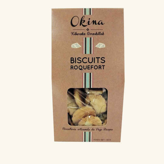 OKINA - Biscuit Roquefort - Salzgebäck Roquefort Käse - 80g